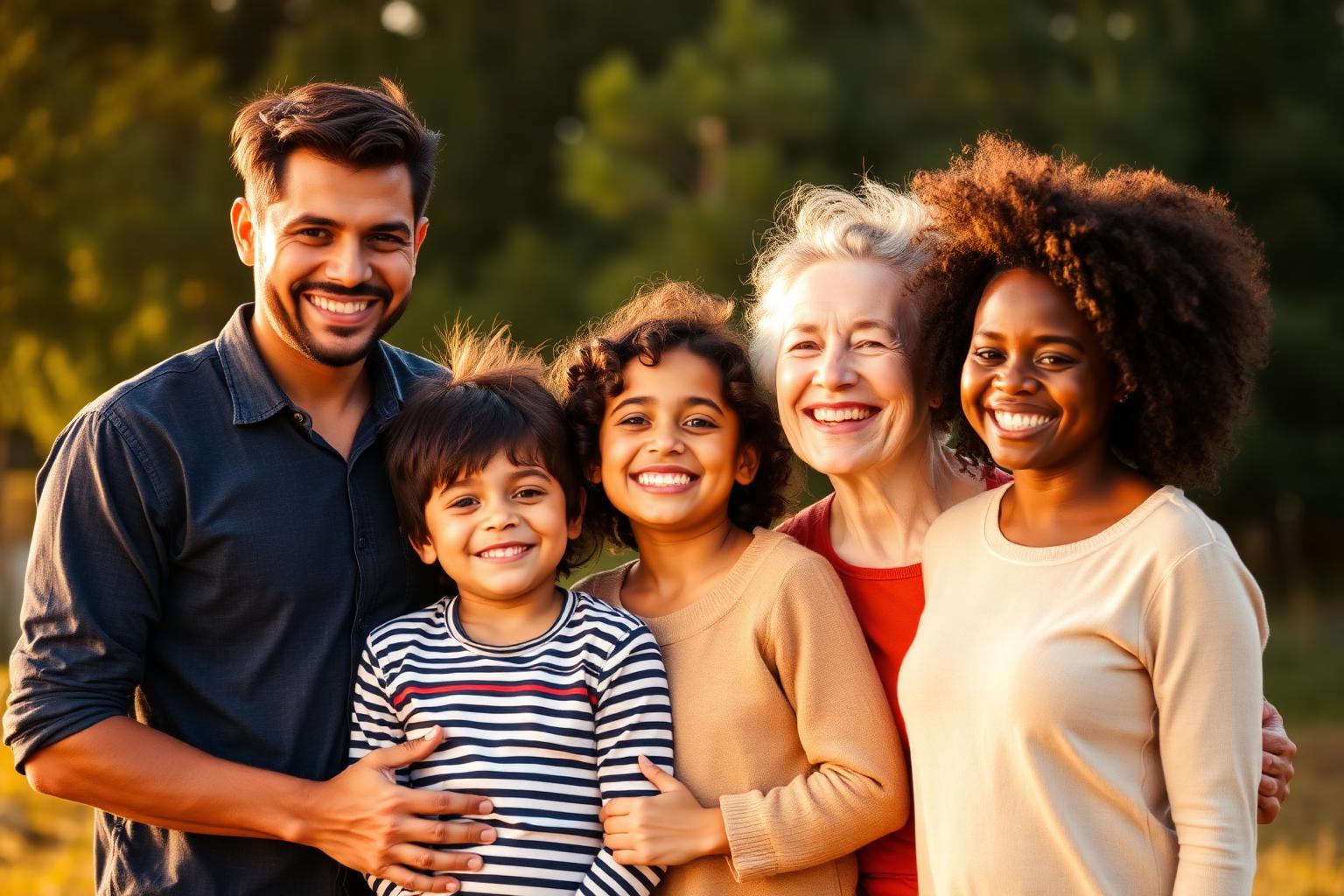 A multigenerational family on a sunny Florida porch